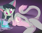  breasts cat dreamkeepers feline female fur green_fur green_hair hair licking licking_lips lilith_calah mammal masturbation navel nipples nude pussy solo tongue tongue_out unknown_artist vaginal vaginal_masturbation 