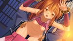  1girl against_fourth_wall arm_warmers baba_nobuharu bracelet breasts brown_eyes brown_hair game_cg hanging_breasts hetero indoors jewelry navel nipples no_panties open_mouth saliva sex shirt_lift skirt skirt_pull small_breasts solo_focus tengoku_hime vaginal yangsion 
