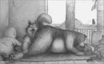  bd butt_sniffing canine dog male mammal nude overweight paw_sniffing raised_tail 