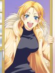  1girl blonde_hair breasts kaga_akari kimi_no_iru_machi open_mouth seo_kouji 