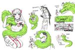  1girl anger_vein animal_print armor bangs blush bodysuit boots bracer breasts bunny_print closed_eyes cyborg d.va_(overwatch) dragon eastern_dragon emblem facepaint facial_mark flying_sweatdrops genji_(overwatch) gloves hand_up hands_on_another's_head headband headphones heart helmet kneeling korean logo long_hair long_sleeves m_mim mask medium_breasts overwatch power_armor ribbed_bodysuit shoulder_pads simple_background smile spot_color sweat tearing_up thigh_boots thigh_strap thighhighs translated turtleneck upper_body veil waving whisker_markings white_background 