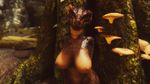  2016 3d_(artwork) anthro areola argonian big_breasts breasts digital_media_(artwork) erect_nipples female navel nipples planet-mojo scalie solo the_elder_scrolls video_games 