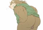  anthro balls big_butt boar bottomless butt clothed clothing colored dragon_quest eto1212 looking_at_viewer male mammal mooning orc_(dragon_quest) ork porcine presenting presenting_hindquarters rear_view simple_background solo video_games white_background 