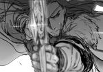  arrow bow_(weapon) drawing_bow drenbof eyepatch facial_hair goatee greyscale holding holding_arrow holding_bow_(weapon) holding_weapon male_focus monochrome shou_yun_xiao simple_background sketch solo thunderbolt_fantasy weapon white_background 