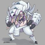 2019 arthropod asphyxiation blush bound breasts choking clothed clothing duo exotic_pupils female forced golisopod hair human interspecies larger_male male male/female mammal nintendo nipples one_breast_out plumeria_(pok&eacute;mon) pok&eacute;mon pok&eacute;mon_(species) pok&eacute;philia purple_hair rape size_difference spread_legs spreading standing_sex team_skull tomthefool vaginal video_games 