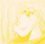  1boy artist_request gourry_gabriev light_smile long_hair looking_at_viewer monochrome portrait slayers solo 