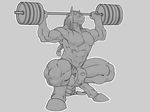  abs animal_genitalia animal_penis balls barbell braided_hair clothing colo dumbell equine equine_penis exercise hair horse male mammal monochrome muscular penis solo sweat thong workout 