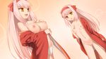  2girls :d breast_envy breast_hold breast_suppress breasts dutch_angle game_cg hairband hand_on_own_chest japanese_clothes large_breasts long_hair mosaic_censoring multiple_girls navel nipples no_bra no_panties off_shoulder open_mouth orange_eyes panties pink_hair pussy sengoku_hime_5 siblings sisters small_breasts smile takeda_nobukado uncensored underwear very_long_hair white_panties yangsion 
