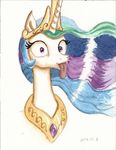  crown equine female feral friendship_is_magic hair horn looking_at_viewer mammal my_little_pony plainoasis princess_celestia_(mlp) solo tongue 