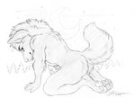  canine cute fluffy kashmere looking_at_viewer mammal moon pawpads paws penis shadow_wolf tongue were werewolf 
