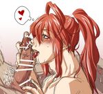  2boys blush erection fellatio fire_emblem fire_emblem_if licking male_focus multiple_boys naughty_face penis red_hair silver_hair testicles tsubaki_(fire_emblem_if) yaoi zero_(fire_emblem_if) 
