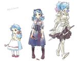  age_progression armor blood bloody_clothes bloody_knife blue_hair bow child dress fire_emblem fire_emblem_if flower hair_bow hair_over_one_eye heterochromia holding holding_flower holding_knife holding_sword holding_weapon knife long_hair multicolored_hair multiple_persona multiple_views pieri_(fire_emblem_if) pink_hair pirihiba red_eyes spoilers sword twitter_username two-tone_hair weapon younger 