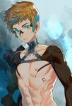  android blonde_hair blue_eyes blue_hair closed_mouth collarbone expressionless eyebrows gradient_hair male_focus multicolored_hair original robot_joints salmon88 solo thick_eyebrows upper_body 