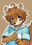  blush canine clothing cute hoodie invalid_tag mammal morenatsu saku1saya shota shun_(morenatsu) smile wolf young 