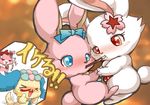  &lt;3 annoyed blood blue_eyes blush bow canine cat cute dog feline female flower garnet_(jewelpet) happy jewelpet lagomorph luna_(jewelpet) mammal nosebleed plant rabbit red_eyes ruby_(jewelpet) sapphire_(jewelpet) sweat sweatdrop text thumb translation_request unknown_artist 