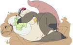  /trash/ 4chan anon anthro black_hair body_pillow clothing female hair mammal marsupial obese obey opossum overweight pasties pillow sharp_teeth simple_background solo teeth thong trish 