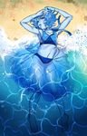  1girl beach blue_hair blue_skin dress lapis_lazuli_(steven_universe) solo steven_universe water 