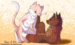  &lt;3 2016 anthro blush canine cat clothing cute duo fan_character feline foot_fetish foot_sniffing grin legwear love lying male mammal nude paws scarf senz smile socks wolf 