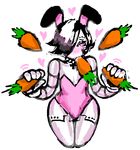  anthro carrot clothed clothing cosplay food girly legwear low_res machine male mettaton robot simple_background tights undertale unknown_artist vegetable video_games white_background 