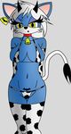  animal_costume animal_humanoid bell big_breasts bikini breasts canine clothing collar cow_costume cow_suit cowgirl_(disambiguation) female hair humanoid invalid_tag luna_takeishi mammal master_hellhound swimsuit white_hair wolf yellow_eyes 