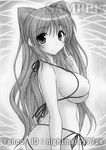  bikini from_behind graphite_(medium) greyscale kousaka_tamaki long_hair monochrome nightmare77zx sample solo swimsuit to_heart_2 traditional_media 