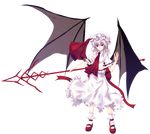  absurdres asagi_(kabocha_oukoku) bad_id bad_pixiv_id bat_wings full_body hat highres polearm purple_hair red_eyes remilia_scarlet short_hair solo spear spear_the_gungnir touhou transparent_background weapon wings 