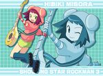  green_eyes hibiki_misora instrument redhead ryuusei_no_rockman short_hair 