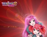  akashiya_moka long_hair orange_hair pink_hair rosario+vampire shuzen_kokoa twintails vampire 