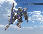  day gundam gundam_00 gundam_exia mecha no_humans sky solo sword weapon zefai 