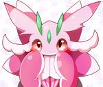  gen_7_pokemon liu_wo lurantis no_humans orchid_mantis pokemon pokemon_(creature) praying_mantis red_eyes solo white_background 