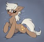  blush brown_eyes brown_fur chest_tuft cutie_mark earth_pony english_text epona_(loz) equine eyelashes fan_character female feral fur grey_background hair hioshiru hooves horse mammal my_little_pony open_mouth penetration pony simple_background solo text tongue tuft white_hair 