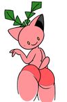  ambiguous_gender anthro big_ears butt clothing hoppip looking_back nintendo pink_shorts pink_skin pink_underwear pok&eacute;mon rear_view robbonp simple_background smile solo thick_thighs video_games yellow_eyes 