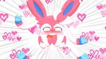 ahegao ambiguous_gender blue_eyes blush eeveelution eye_roll feral looking_pleasured nintendo open_mouth pok&eacute;mon ribbons smile sylveon tongue tongue_out v_sign video_games にとりる 