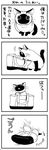  bag cat collar comic greyscale highres monochrome no_humans original siamese_cat translated yamano_rinrin 