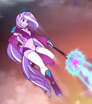  2016 absurd_res aged_up anthro anthrofied armpits blue_eyes breasts cleavage clothed clothing cutie_mark detached_sleeves diamond_tiara_(mlp) earth_pony equine eyelashes female friendship_is_magic hair hi_res holding_object horse legwear long_hair magic magic_user mammal multicolored_hair multicolored_tail my_little_pony navel open_mouth pony scorpdk solo staff thigh_highs two_tone_hair 