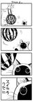  cat collar comic food fruit greyscale highres monochrome net original siamese_cat translated watermelon yamano_rinrin 