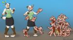  anthro canid canine canis clothing collar female gradient headhand immelmann kobold mammal multi_self shirt skirt splitting transformation wolf 