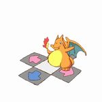  ambiguous_gender animated blue_eyes charizard dance_dance_revolution dancing nintendo nokokgya overweight pok&eacute;mon simple_background slightly_chubby solo video_games white_background wings 