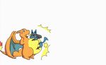  ambiguous_gender animated blue_eyes blush bounce charizard duo eyes_closed flying juggle lucario nintendo nokokgya overweight pok&eacute;mon simple_background size_difference slightly_chubby video_games white_background wings 