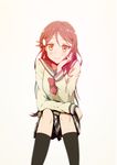  1girl highres love_live! love_live!_sunshine!! red_hair sakurauchi_riko school_uniform senguyen1011 sitting smile yellow_eyes 