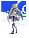  ass_visible_through_thighs blonde_hair downscaled dress from_below full_body green_eyes guratan hand_on_hip highres long_hair lowleg lowleg_pants lusamine_(pokemon) md5_mismatch pants pokemon pokemon_(game) pokemon_sm resized smile solo standing thigh_gap very_long_hair 