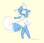  &lt;3 animated armpits blue_fur cat cute dancing fan_character feline female fluffy fur hair mammal meowstic multi_tail nintendo pok&eacute;mon radiance redasanyroseart solo video_games white_fur 