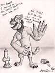  2016 3_toes animal_genitalia animal_penis anthro bottle canine canine_penis claws collar dialogue diamond_dog_(mlp) dildo dog embarrassing english_text erection expression fangs friendship_is_magic front_view fur hi_res knot looking_at_viewer lube male male/male mammal masturbation metalsmile monochrome muscular my_little_pony nude open_mouth paws pecs penis pose rover_(mlp) sex_toy shame sharp_teeth simple_background solo spread_legs spreading standing surprise teeth text toes tongue tongue_out traditional_media_(artwork) tuft vein white_background 