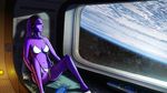  askernd01 bed breasts butt clothed clothing cosmos female humanoid inside lekku lights lingerie looking_away mammal midriff navel nipples not_furry nude orbit planet purple_skin screen shaded sitting smile solo space star star_wars textured twi&#039;lek 