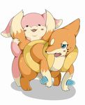  all_fours ambiguous_penetration audino audiono blush doggystyle duo eyes_closed female feral feral_on_feral floatzel from_behind_position half-closed_eyes happy nintendo open_mouth penetration pok&eacute;mon sex simple_background smile video_games white_background やた 