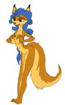  big_breasts breasts butt canine carmelita_fox cruelpix female fox fur hair mammal nude simple_background sly_cooper_(series) video_games white_background 