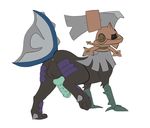  anus armor balls battle_fennec_(artist) chimera four_legged helmet hybrid male nintendo penis pok&eacute;mon type:_null video_games 