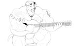  animal_crossing armpit_hair armpits biceps bulge canine clothed clothing ear_piercing guitar hat hyper hyper_muscles jewelry k.k._slider kosmonius male mammal muscular musical_instrument necklace nintendo pecs piercing serratus sketch solo tattoo topless video_games 