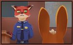  anthro canine clothed clothing disney female fox fur july_hopps_(mistermead) lagomorph male mammal mistermead nick_wilde police_uniform rabbit uniform zootopia 