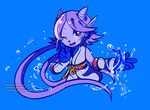  2016 anthro blue_background clothed clothing dragon female freedom_planet freedom_planet_2 gloves horn sash_lilac simple_background solo video_games wahahui water 